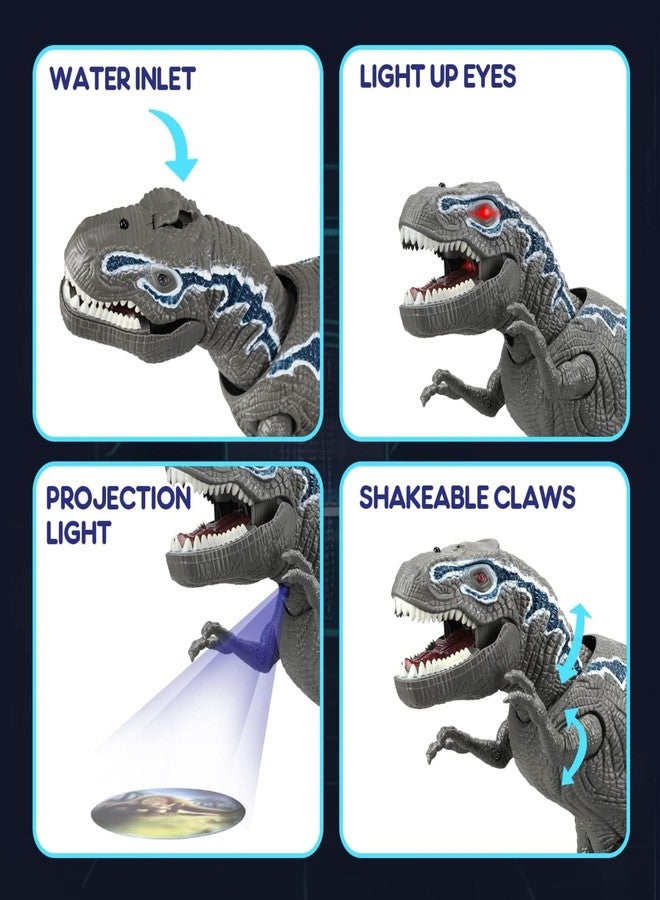 Kidology RC T-Rex Large Dinosaur Toy with Light up & Roaring, Realistic Sound, Easy to Use Remote Control, Electronic Walking, Fun Robot for Kids (Grey) - Image 5